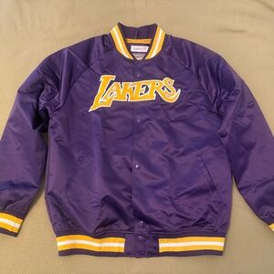 NBA Mitchell and Ness Los Angeles Lakers Satin Lightweight Jacket Men's Size L